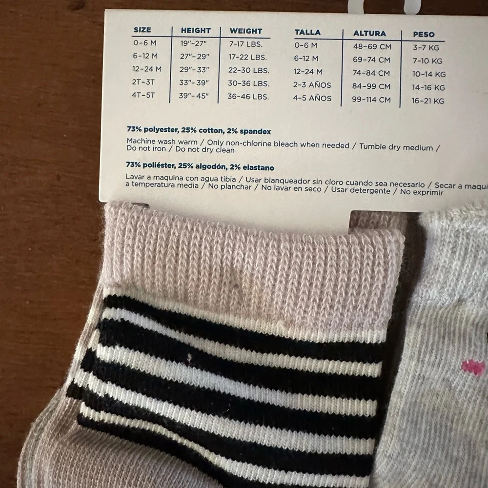 🌵3/$15 Girl’s 6 pack gripper panda koala crew socks 6-12 months